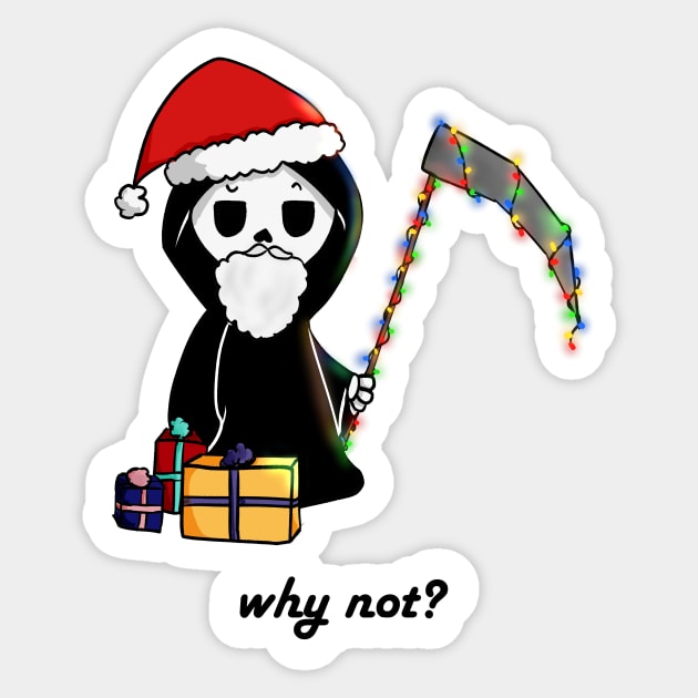 Christmas Grim Reaper Sticker by ArtsyStormy